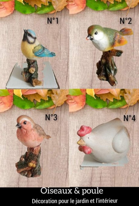 Oiseau en polyrésine  décoration jardin