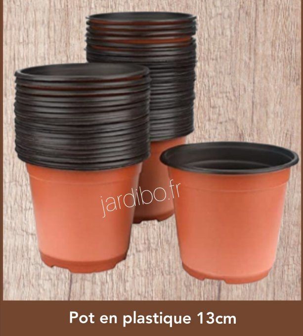 Lot de Pot plastique plantation 13cm marron
