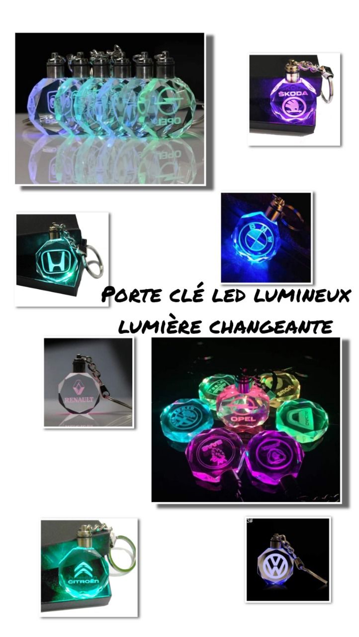 Generic Porte-clés de voiture Cristal LED Lumière logo Alfa Romeo sans  emballage à prix pas cher